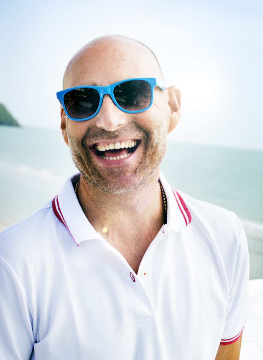 Handsome Man Beach Vacation Lifestyle Portrait Concept